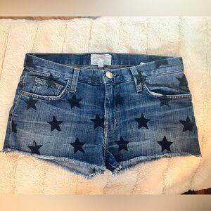 Current/Elliott Blue Star-Patterned Denim Shorts | Size 24
